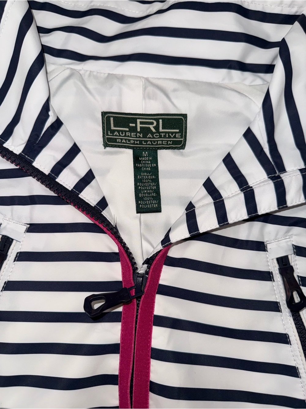 Ralph Lauren Striped Utility Jacket with Pink Trim - Picture 3 of 7